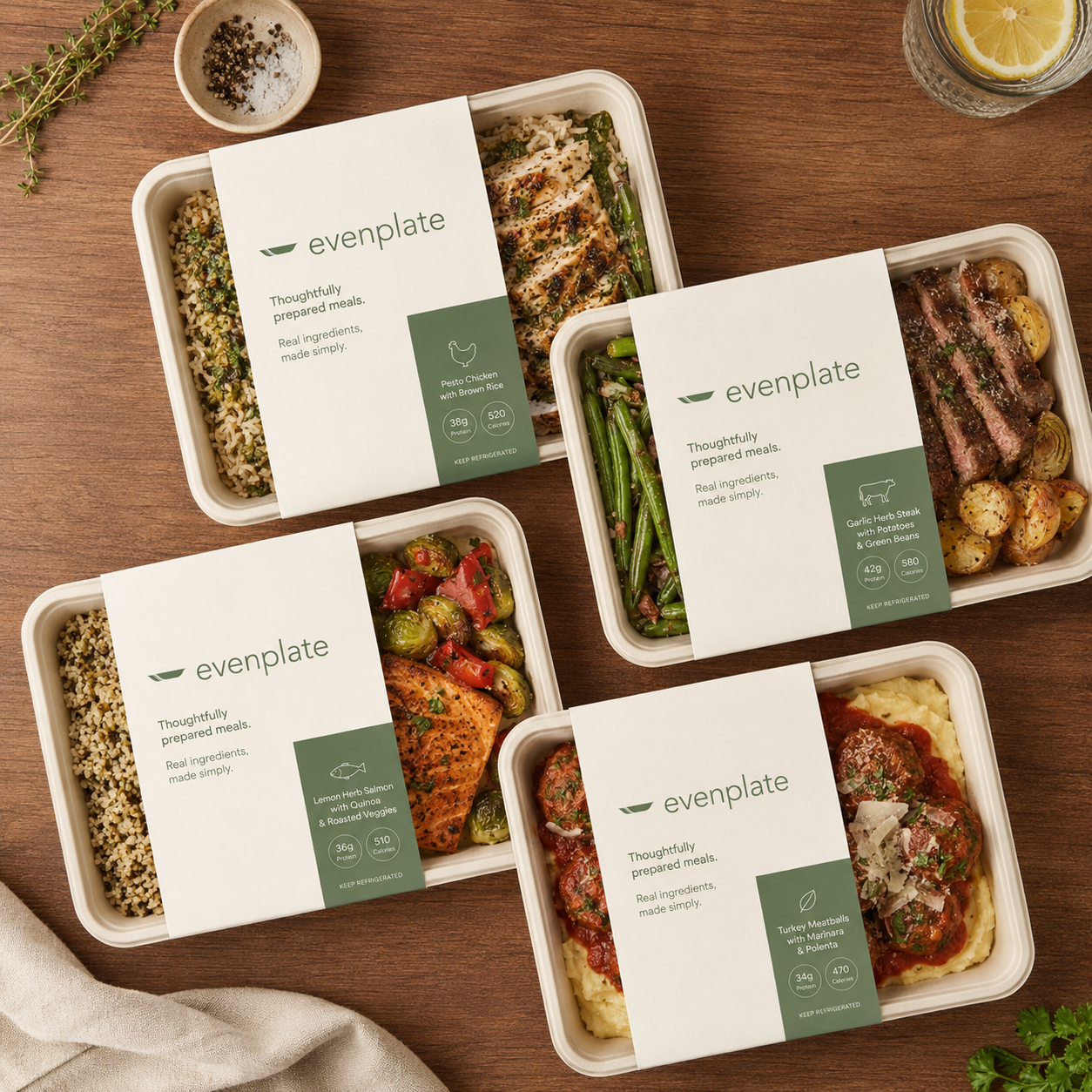 Evenplate meal delivery box filled with prepared meals
